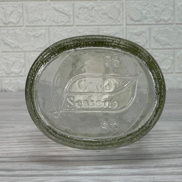 Good Seasons Salad Dressing Cruet Shaker Bottle Glass Vines Embossed w/ Lid VTG - Picture 5 of 7